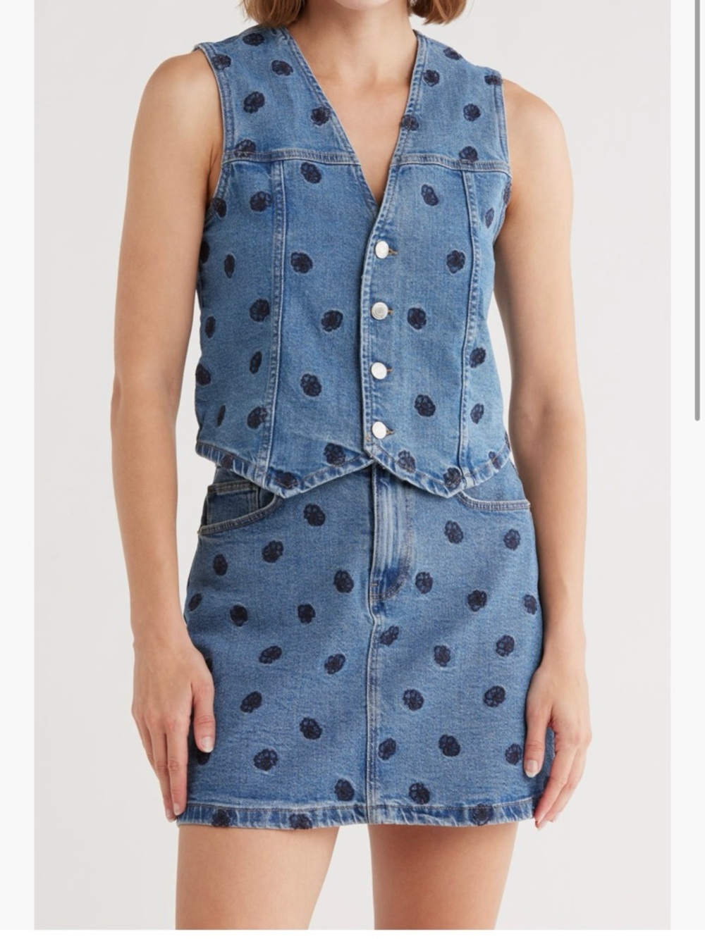 Vero Moda Blue Denim Skirt with Button Detail